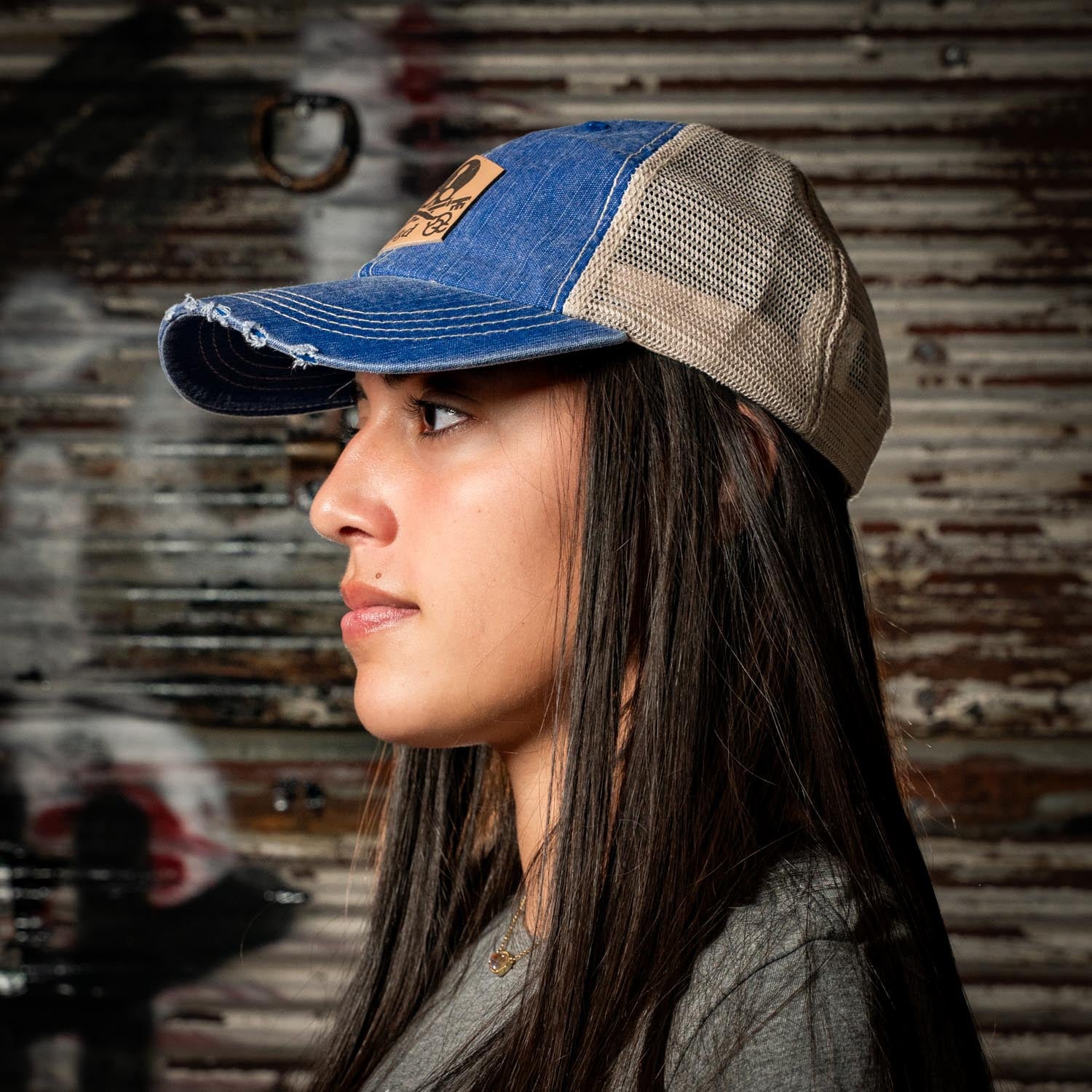 6 Panel Herringbone Low-Profile Distressed Cap