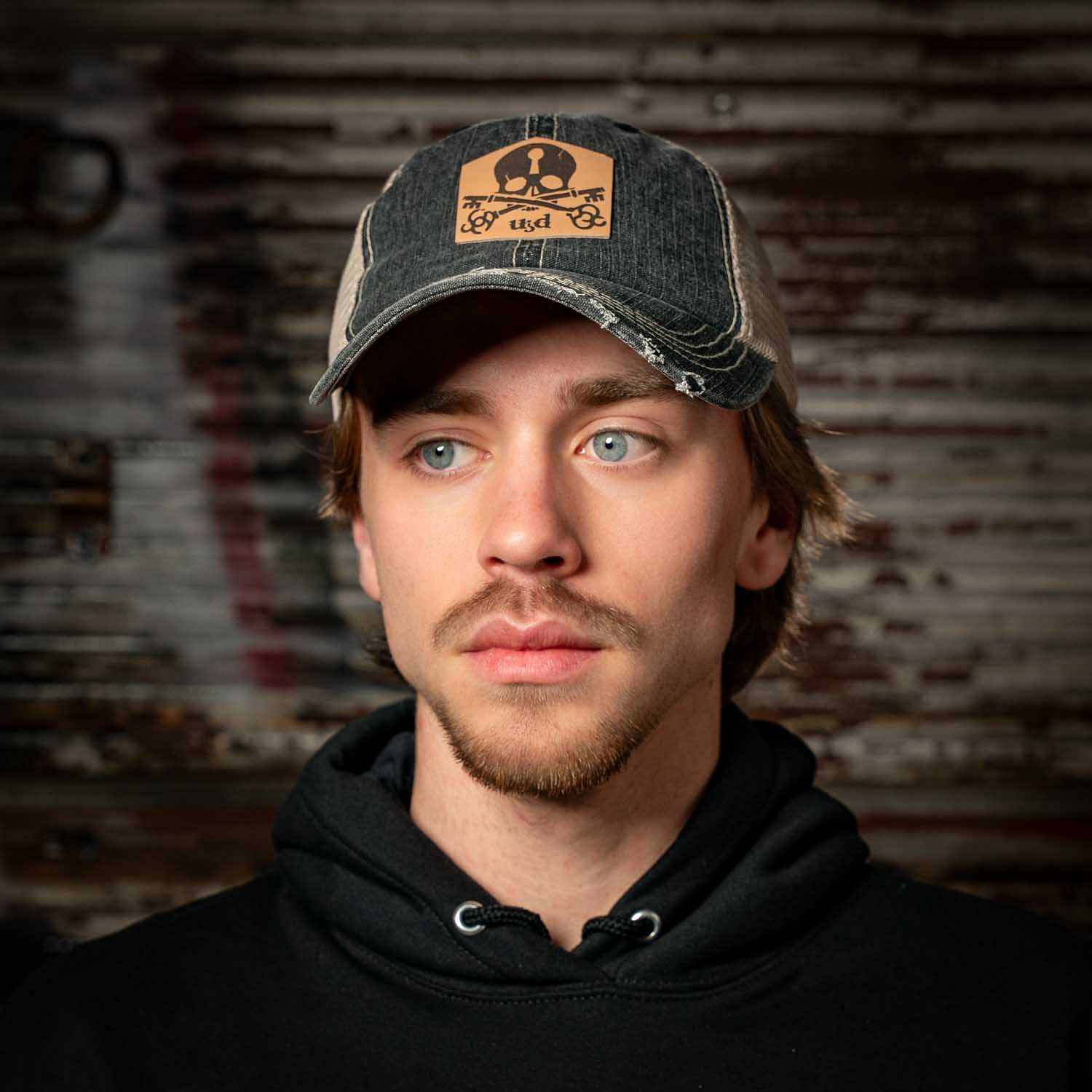 6 Panel Herringbone Low-Profile Distressed Cap