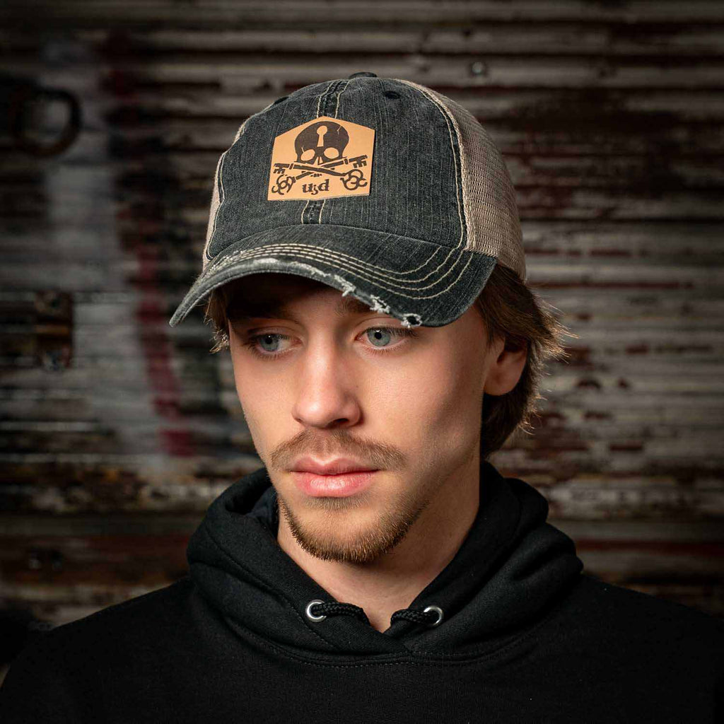 6 Panel Herringbone Low-Profile Distressed Cap