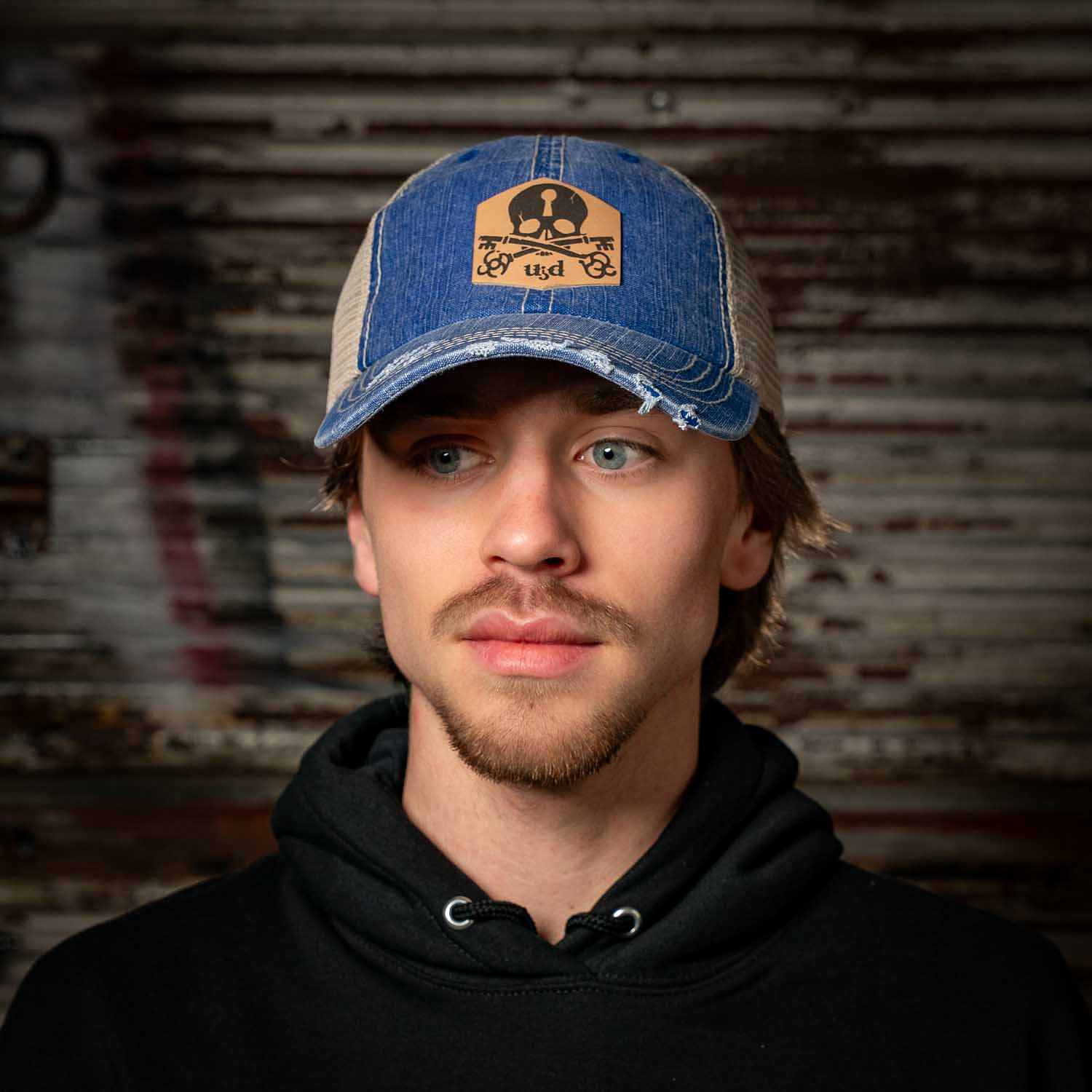 6 Panel Herringbone Low-Profile Distressed Cap