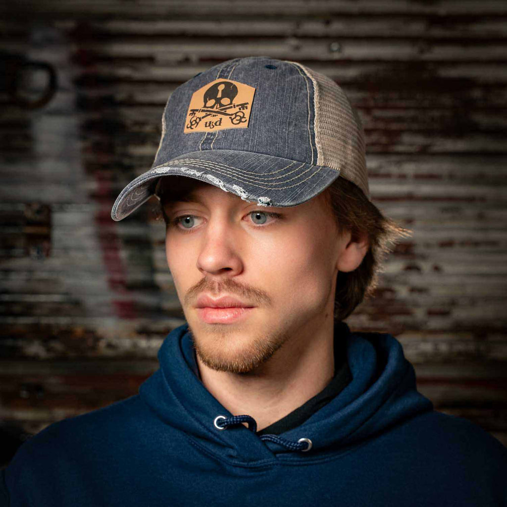 6 Panel Herringbone Low-Profile Distressed Cap