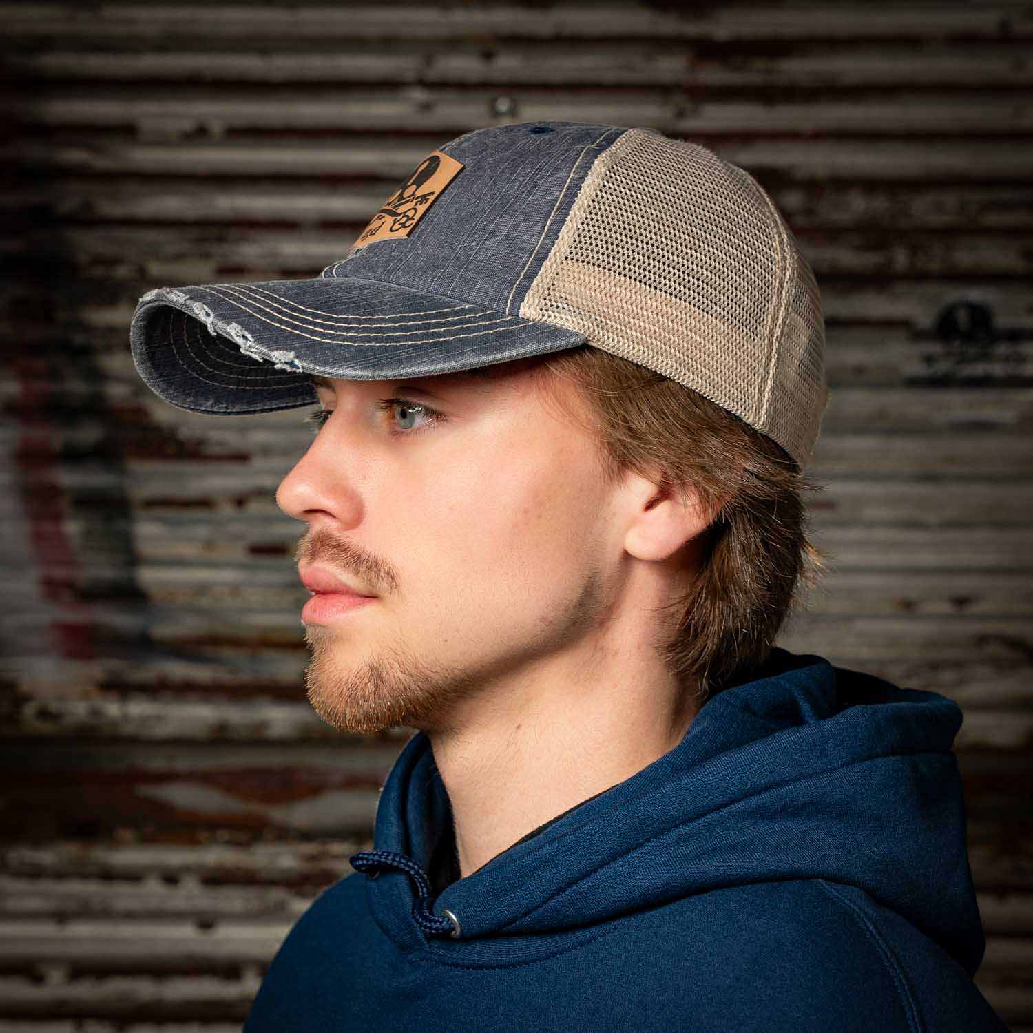 6 Panel Herringbone Low-Profile Distressed Cap